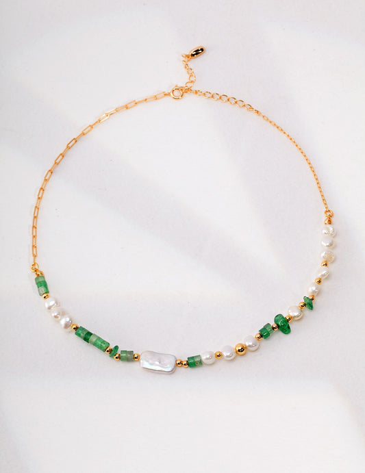 Aventurine Pearl Necklace